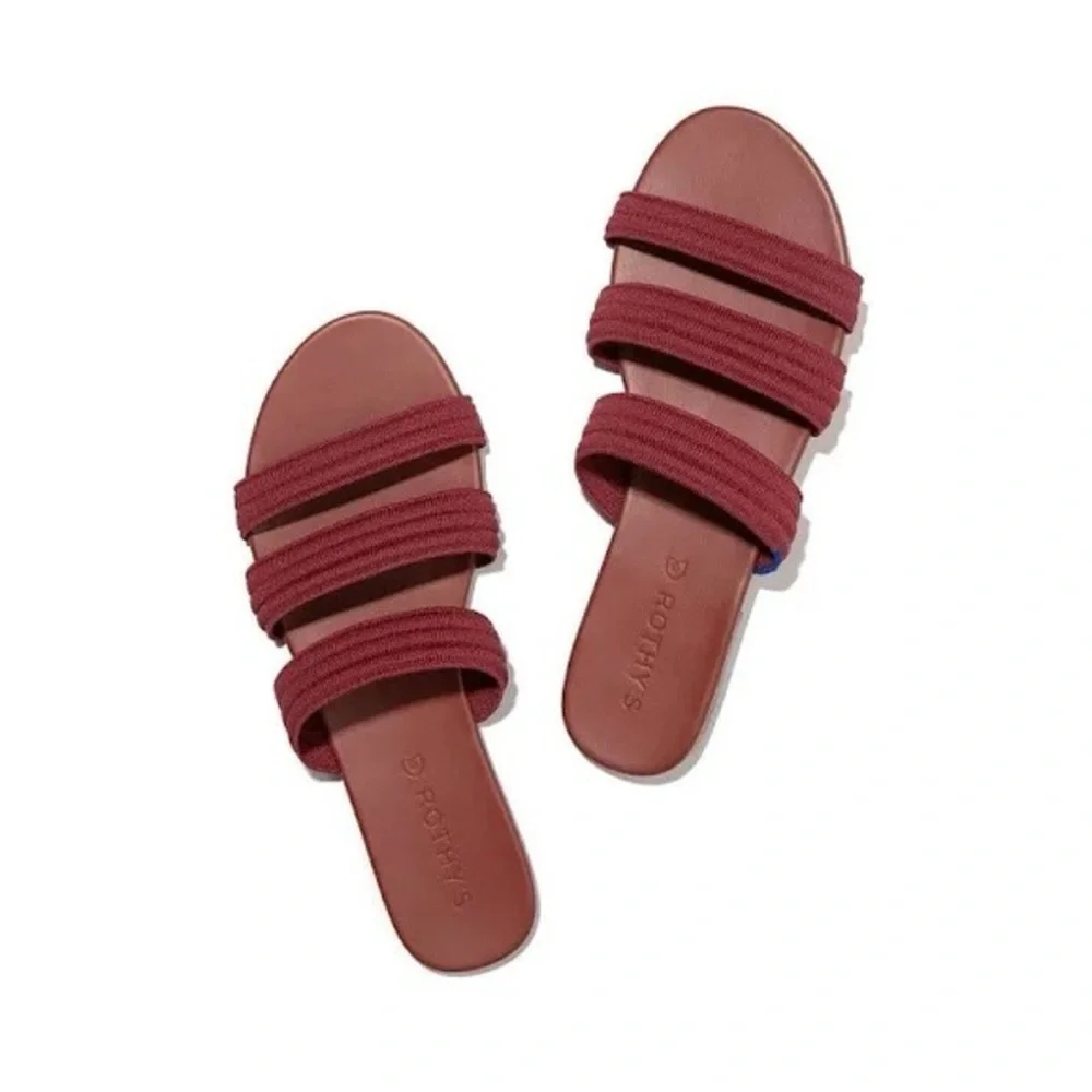 Rothy’s The Sangria Triple Band Sandals in Red Wine Sz10 NWT - Picture 2 of 7